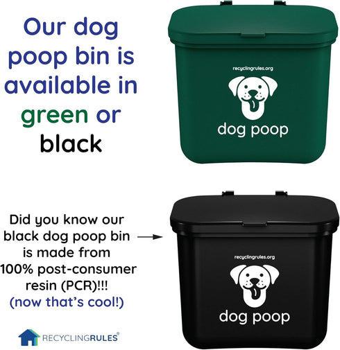 7-14 Small Hanging Wastebasket for Dog Poop in Green (Holds Bags)