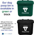 7-14 Small Hanging Wastebasket for Dog Poop in Green (Holds Bags)