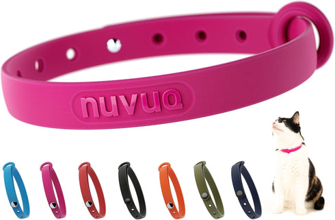 Breakaway Cat Collar, Soft Lightweight Safety Buckle Collar with Name Tag Ring, Pink