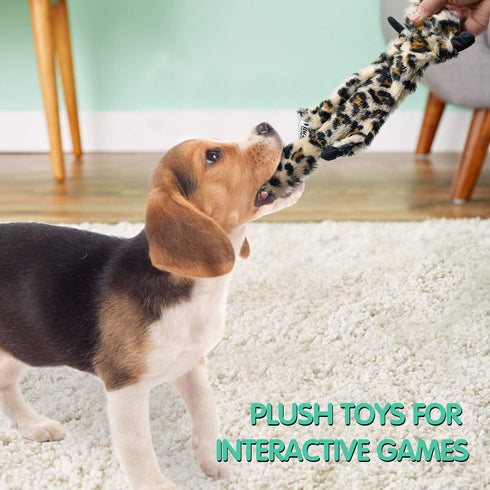 SHARLOVY Dog Squeaky Toys, 3 Pack No Stuffing Crinkle Plush Toys for Small Breeds and Puppies