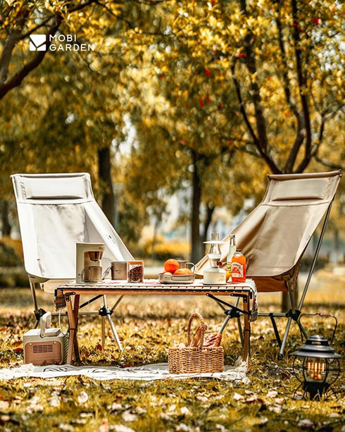 7075 Backpacking, MOBI GARDEN High Back Camping Chair, Ultralight Hiking Chair with Aluminum Frame, Portable Lawn Chair