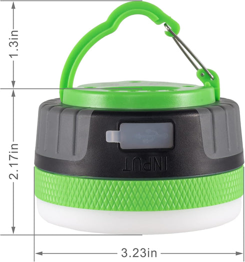 LIT-PaTH LED Camping Lantern - Rechargeable Light with Magnet Base, 2200 mAh, Medium Green, 1 Pack for Emergencies