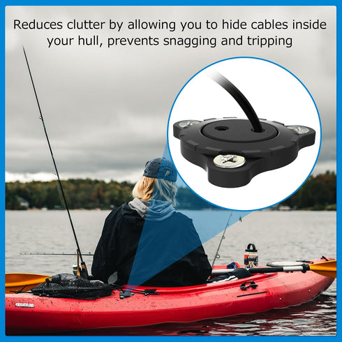 1003 Through Hull Wiring Kit for Installs of Fish Finders, Motors, Lighting Kits Kayak Wiring Accessories Hull Wiring