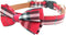 Dog Collar Bowtie - Cute Plaid Sturdy Soft Material & Leather for Small Medium Large Dogs, Adjustable 18 Colors, 3