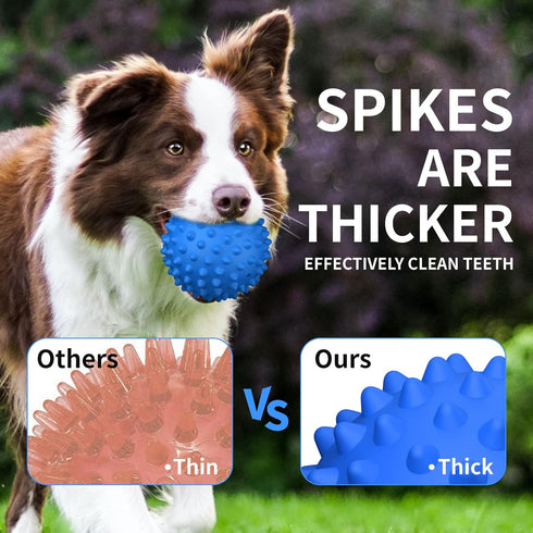 Apasiri Dog Balls for Aggressive Chewers - Squeaky Balls for Large Breeds, 2 Pack