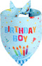 Agroon Dog Birthday Bandana Blue Party Supplies XLarge 1PCS, Durable Triangle Reversible Scarf