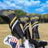 Golf Headcovers, Premium Leather Driver Fairway Wood Hybrid with Number Tags, May The Course Be with You Style