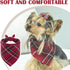 PUPTECK Leather Dog Christmas Collar for Small Dogs, XS Puppy Bandana Costume Accessories for Girl Boy Bunny Cats Red,