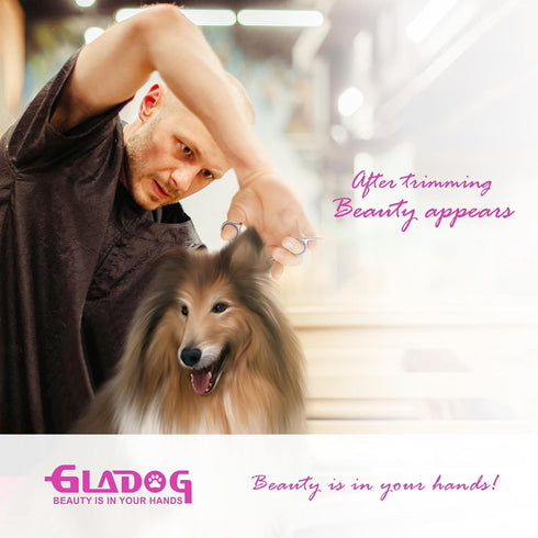 4 1 Set GLADOG Professional in Dog Grooming Scissors with Safety Round Tips, Sharp and Heavy-duty Pet Grooming Shears