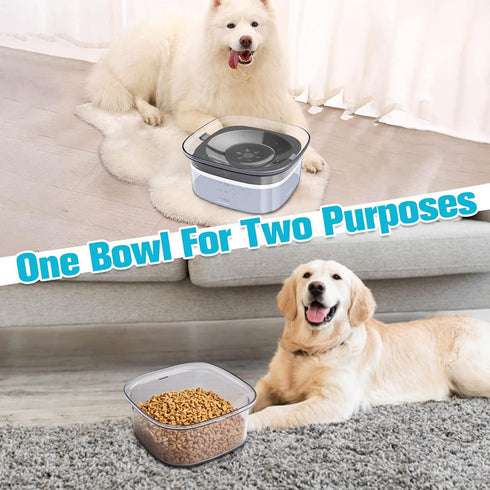 UPSKY 70oz Dog Water Bowl, 2L No Spill Large Capacity Slow Water Feeder, Spill Proof Pet Water Dispenser for Travel