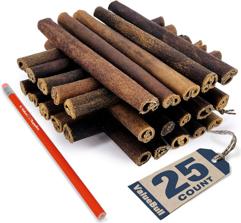ValueBull USA Collagen Sticks - Premium Beef Dog Chews, Medium 6 Inch, 25 Count, Rawhide-Free, Healthy for Joints