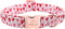 Valentine's Day Dog Collar for Medium Dogs, White Red Pink Love Collar with Safety Metal Buckle, Adjustable M-Neck
