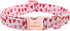 Valentine's Day Dog Collar for Medium Dogs, White Red Pink Love Collar with Safety Metal Buckle, Adjustable M-Neck