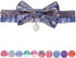 Blueberry Pet Gold Print Lucky Clouds Cat Collar - Breakaway Lace Choker in Blue with Bow Tie