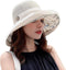 Women's Foldable Fishing Hat, Mesh Sun Hats, Wide Brim Summer Outdoor UV Protection Beach Bucket Cap with Chin Strap