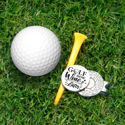 Hafhue Golf Now Win Later Ball Marker with Magnetic Hat Clip, Funny Golf Accessories