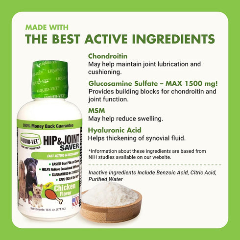 K9 16 oz Liquid-Vet Hip & Joint Saver, Chicken