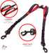 Pet Dreamland Dual Dog Leash Coupler, No Tangle Swivel for Walking Two Medium Dogs - Black & Red