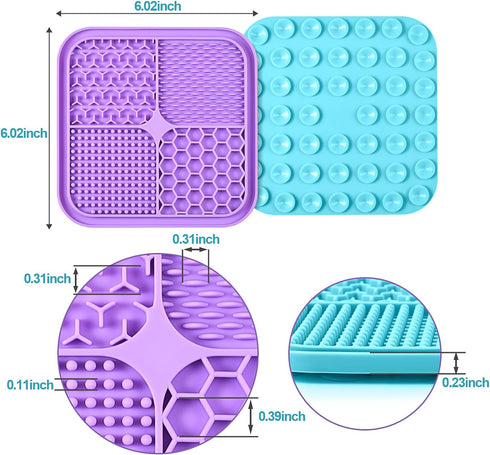 2PCS Licking Mat for Dogs, Premium Suction Cup Lick Pad for Anxiety Relief, Perfect for Bathing and Training