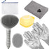 6-in-1 Grey Pet Grooming Kit: Hair Brush, Towel, Washing Gloves, Slicker Brush,