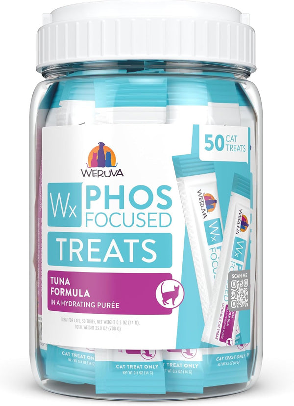 Weruva Wx Phos Focused, Tuna Formula Lickable Cat Treats, 0.5oz Tube, Pack