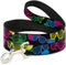 Eighties Shades Splatter Dog Leash Black Neon 4 Feet Long 1.5 Inch Wide