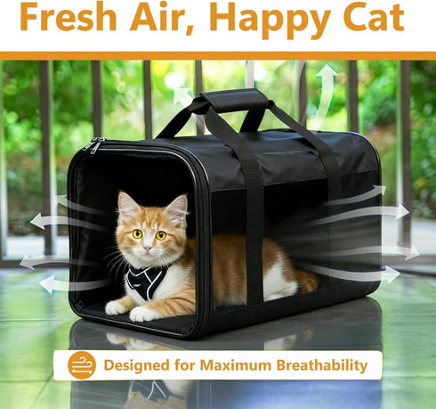 17" 12" 12", 17 lbs, Simple Deluxe Airline-Approved Cat Carrier, x x Soft-Sided Pet Carrier for Cats up to Durable