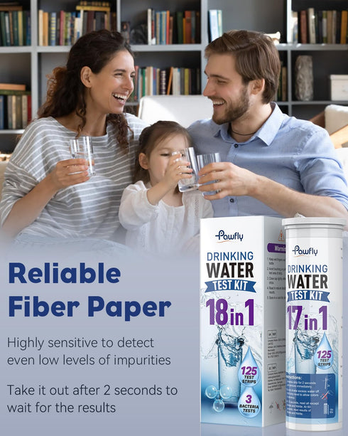 Pawfly 18 in 1 Drinking Water Test Kit, 125 Strips for Home Water Quality Testing in Aquarium, Spa, Pool, Tap Water