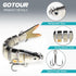 GOTOUR Fishing Lures for Freshwater or Saltwater, Lifelike Jointed Swimbait for Bass, Pike, Panfish, Walleye