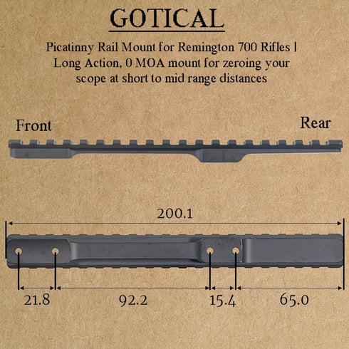 Picatinny Rail Mount for Remington 700 Rifles | Long Action, 0 MOA mount for zeroing your scope at short to mid range distances, Compatible with Long Action Remington 700 models only 270 Winchester