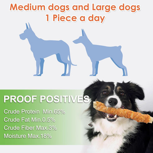 MON2SUN 9 Inch 23.28oz (6 Count-Pack 1) Dog Treats, Chicken Wrapped Rawhide Rolls Snacks, Teeth Cleaning and Long