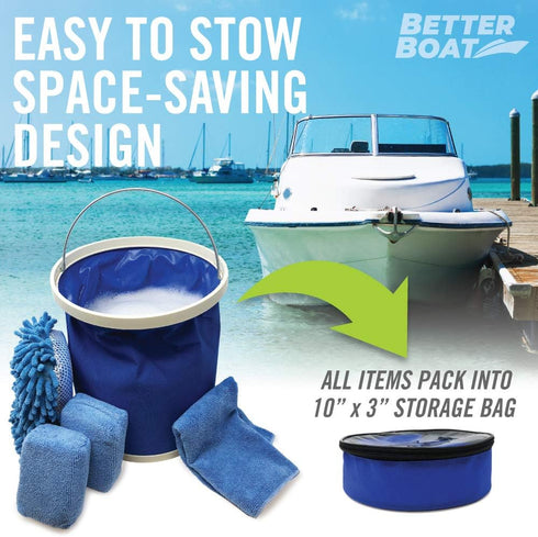 Boat Cleaner and Car Wash Sponges, Non-Scratch Microfiber Sponge and Wash Cloths, Complete Cleaning Kit for Interior