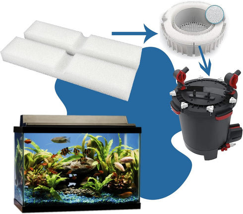 4 Pcs Foam Filter Pads for Fluval FX4 FX5 FX6 Canister Filter, Aquarium Bio Sponge Replacement