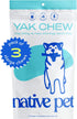 Native Pet Yak Chews (3 X-Large Chews) - Dog Sticks & Chews for Large Dogs