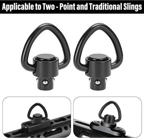 NEATABY Quick Detach Sling Swivel Attachments, Heavy Duty Button-Operated Mount, Two Point and Traditional Sling