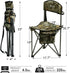 PORTAL Extra Large Quick Folding Tripod Stool with Backrest, Fishing Camping Chair with Carry Strap