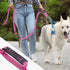 Tactical Heavy Duty Dog Leash, 4-6FT Shock Absorbing Bungee with 2 Padded Handles for Medium Large Dogs, Pink
