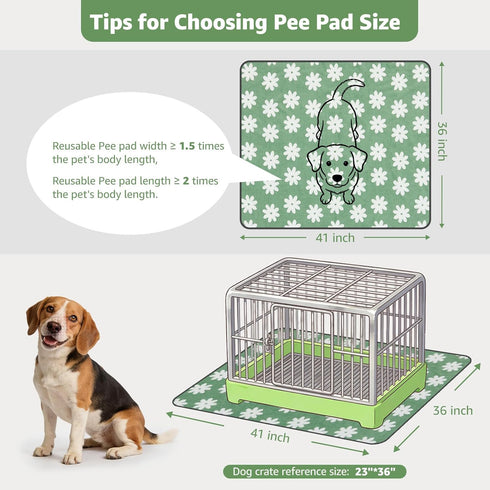 (36"x41", 2 Packs) LOOBANI Washable Puppy Pads: Waterproof Reusable Pee Pads for Dogs, Non-Slip and Leak-Proof Dog Pee