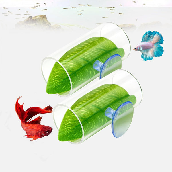 2 Pack Betta Fish Acrylic Tube Tunnel, Leaf Pad Simulating Natural Habitat for Betta Spawning Grounds