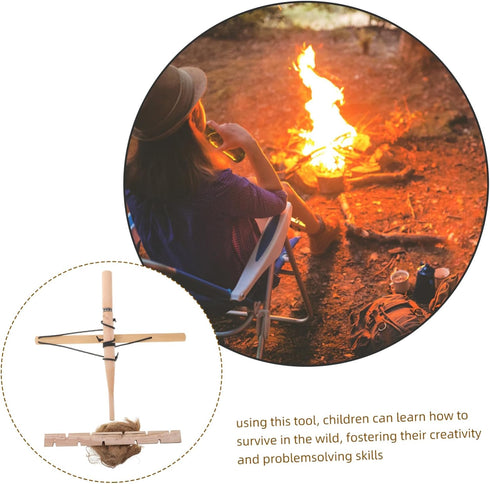 HONITANO Bow Drill Fire Starter Kit for Boys and Girls Portable Outdoor Adjustable Size for Camping and Emergency Use