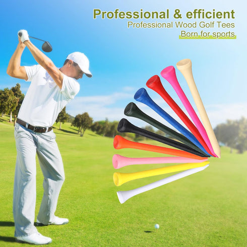Vinsot 500 Pack Golf Tees, 3-1/4 Inch Colored Wood Golf Tees for Men, Women, Kids Golf Balls Game