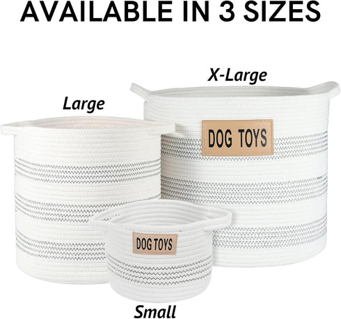 Midlee Small Dog Toy Rope Cotton Basket