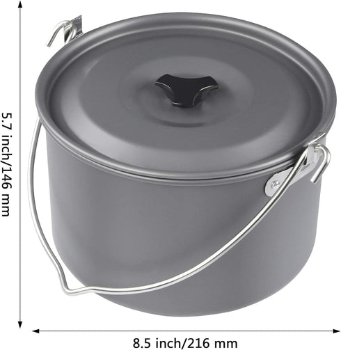 MyLifeUNIT Camping Pot Cookware, Portable Cooking Pot for Outdoor Camping Hiking, 5-Quart