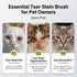 2-Piece Set Pet Face Grooming Kit, Curved Tear Stain Comb with Fine Teeth, Round-Tip Safety Scissors, Cat Ear Design