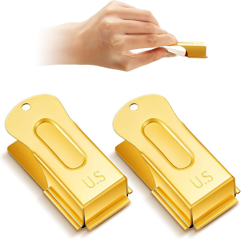 2 Pieces Brass Pet Training Clicker, Metal Dog Clicker for Puppy and Cat Trainer (Gold)