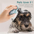 Dog Cat Bath Brush Comb - Silicone Rubber Grooming Brush with Soft Shampoo Dispenser (Blue Paw Shape)