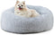 23'' Calming Dog Bed, Plush Anti-Anxiety Round Washable Pet Bed for Small Dogs, Cozy Soft Grey Marshmallow Cuddler