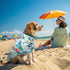 EXPAWLORER Dog Hawaiian Shirt, Summer Clothes, Breathable Polo T-Shirts with Floral and Sea Island Pattern