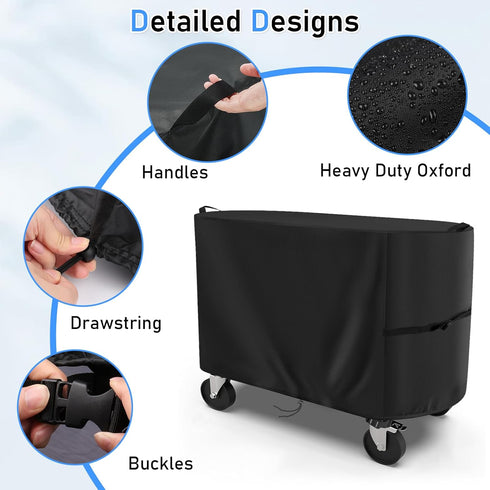80 33"L19"W18"H Outdoor Cooler Cover for Permasteel Qt Rolling Patio Cooler Cart, Waterproof Ice Chest Cart Cover Patio