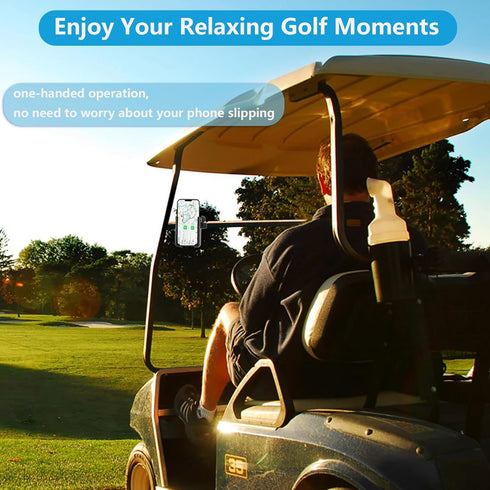 Golf Cart Phone Holder, 360 Degree Rotation Bike Phone Mount for All Smartphones and Phone Cases